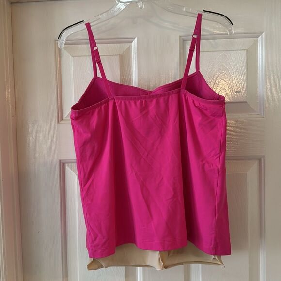 TravelSmith Pink Cami Sleeveless Tank Top with Built in Bra Nude Liner 38C - Picture 2 of 7